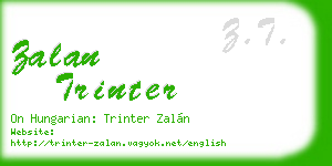 zalan trinter business card